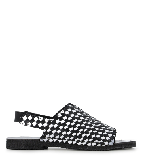 sandales tressées san 102 nero bianco