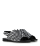 sandals woven san 102 nero bianco