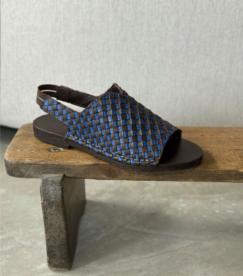 sandals woven san 102 brown blue