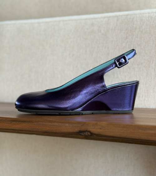 wedge sandals zuberi metallic blue