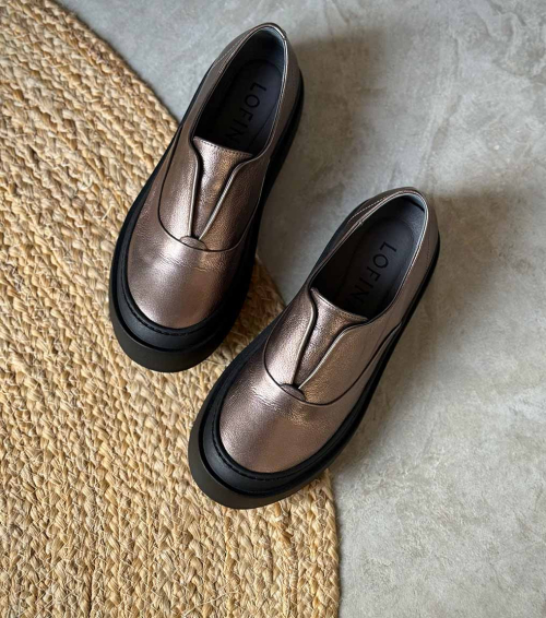 zapatos curve 10135 laminato bronce