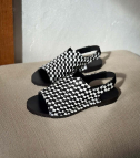 sandalias trenzadas san 102 negro blanco