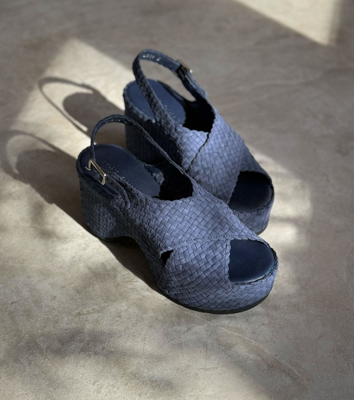 sandalias cuña delhi 9241 velvet azul