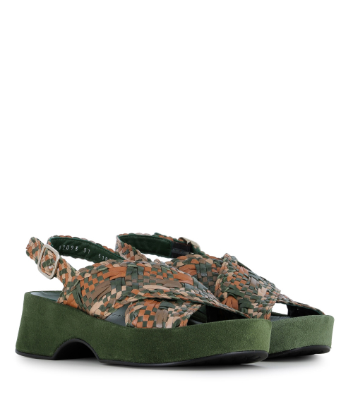 sandalias dona 12093 verde musgo