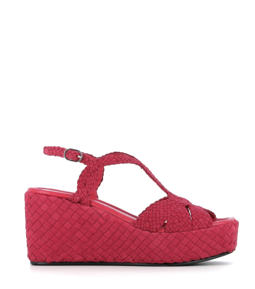 sandales compensées ankara 10280 rouge fuchsia