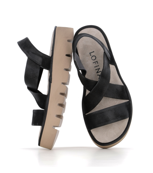 sandales 9543 noir beige