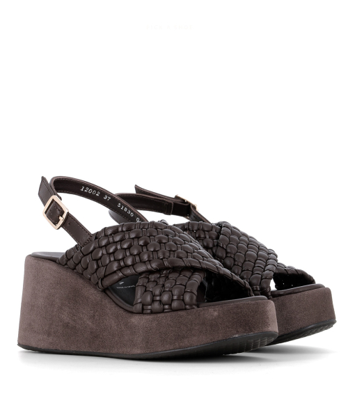sandalias cuña camila 12002 nappa marrón