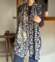 scarf lino jeans floral blue