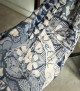 fular lino jeans floral azul
