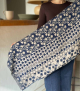 scarf lino jeans floral blue