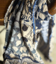 scarf lino jeans floral blue