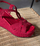 wedge sandals ankara 10280 fuchsia red