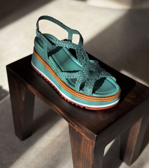 wedge sandals valeri 12126 turquoise green