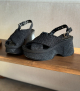 wedge sandals lille 11494 velvet black