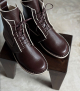 lace-up boots inverse f aubergine brown