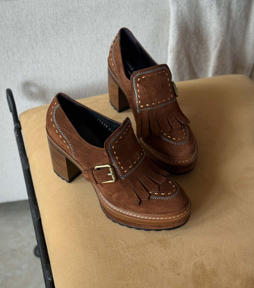platform loafers olivia 8107 ebano tan