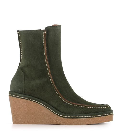 bottines compensées estela 12288 vert musgo