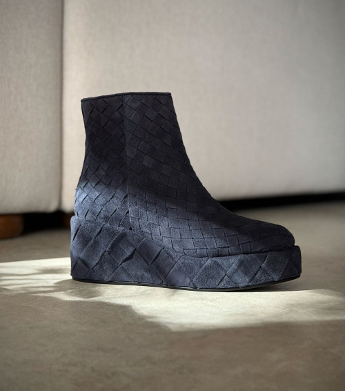 botines de cuña dalia 12310 oceano azul
