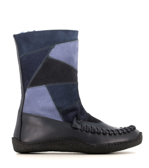 lined slip-on boots origin wallaby patchwork blue
