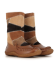 lined slip-on boots origin wallaby patchwork camel