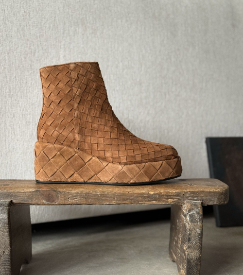 botines de cuña dalia 12310 toffee camel