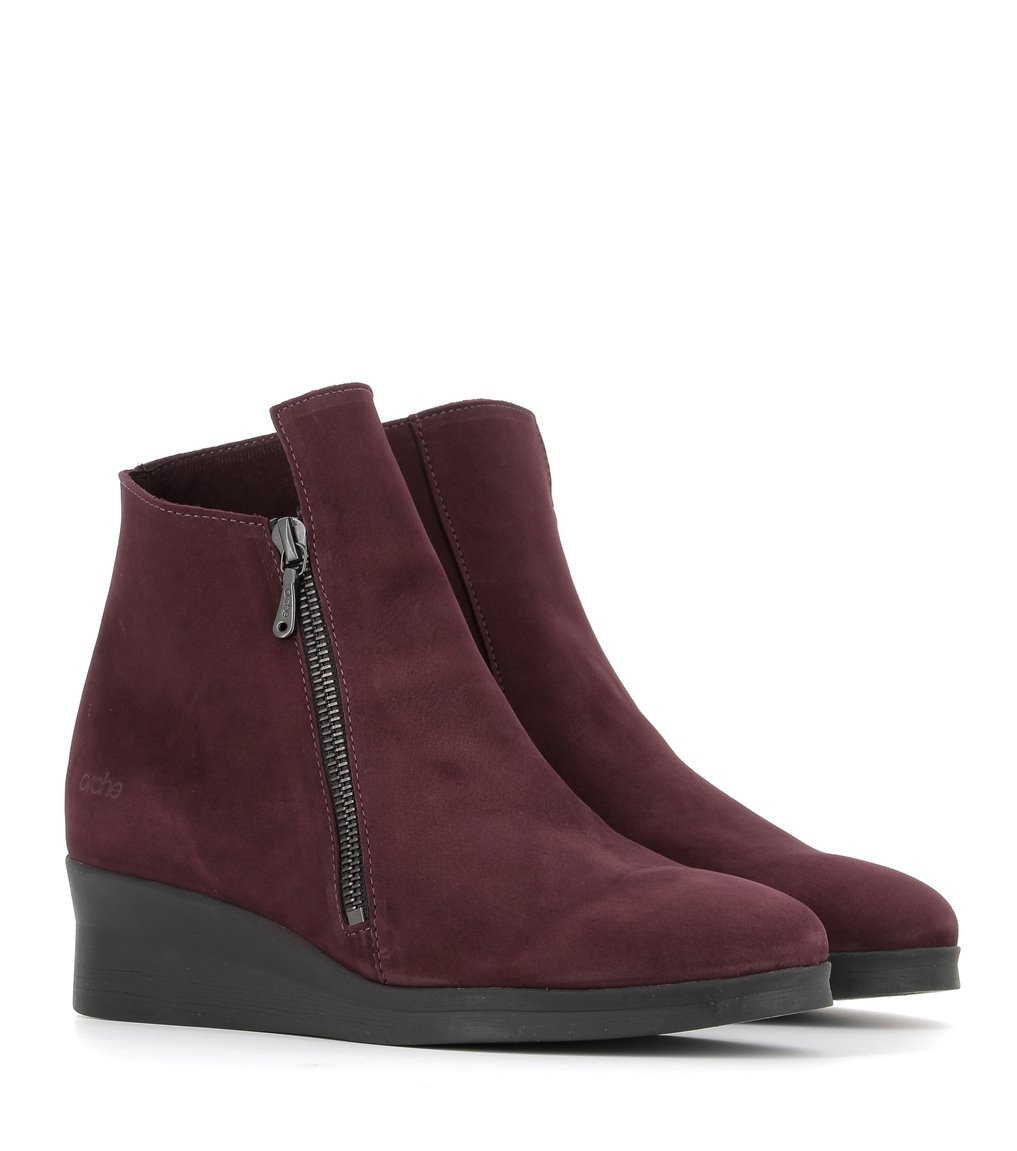 Burgundy sales wedge booties