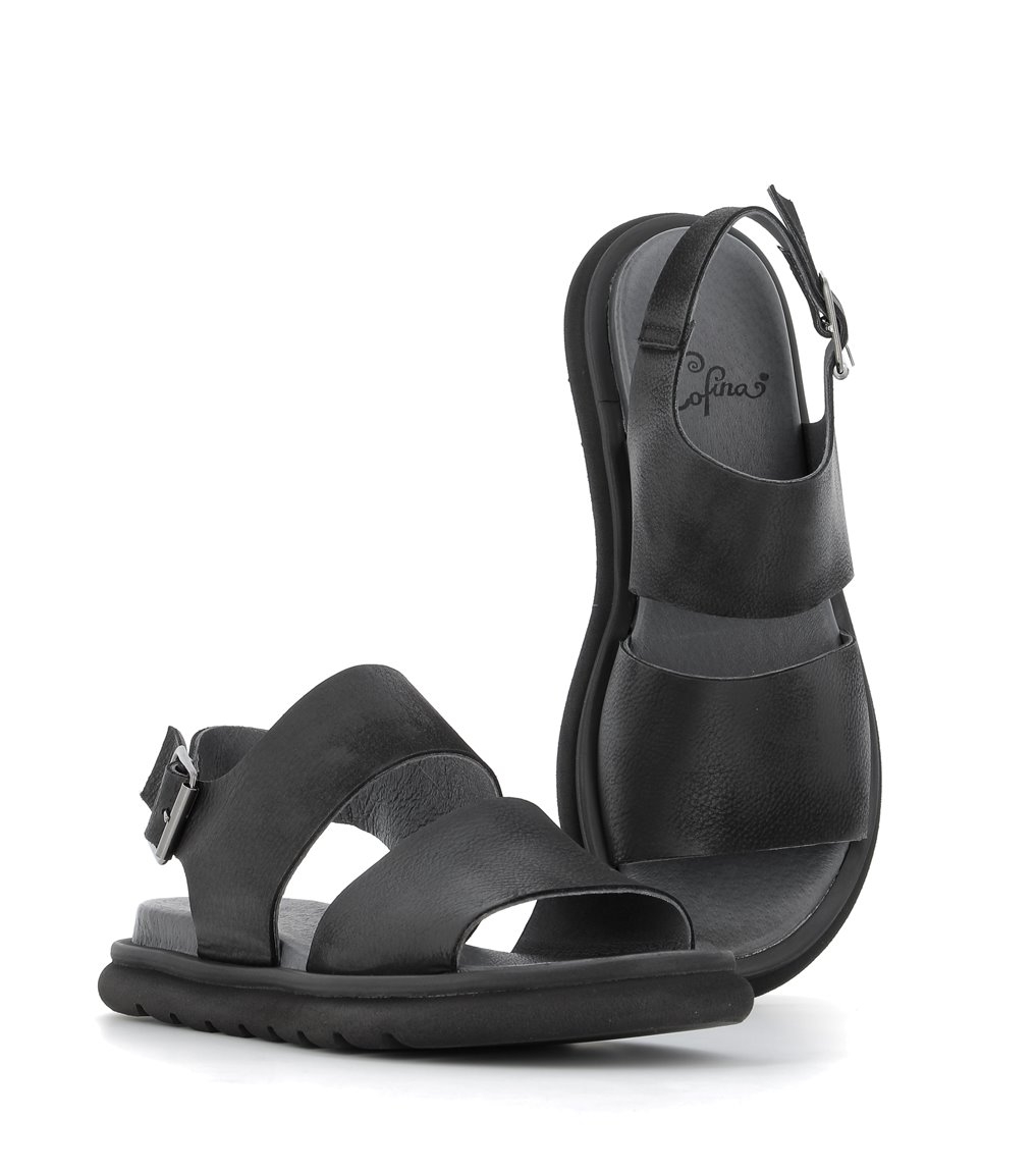 Ethical sandals Lofina 1e266 black leather