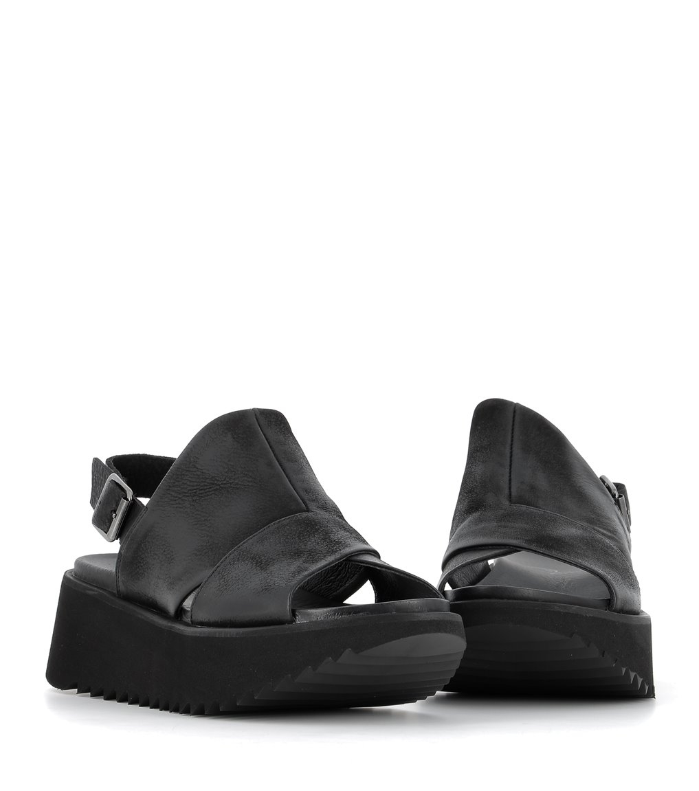 Ethical sandals Lofina 1e186 black leather