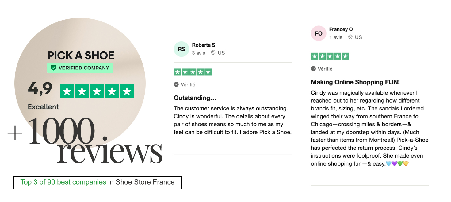 PICK A SHOE customer reviews