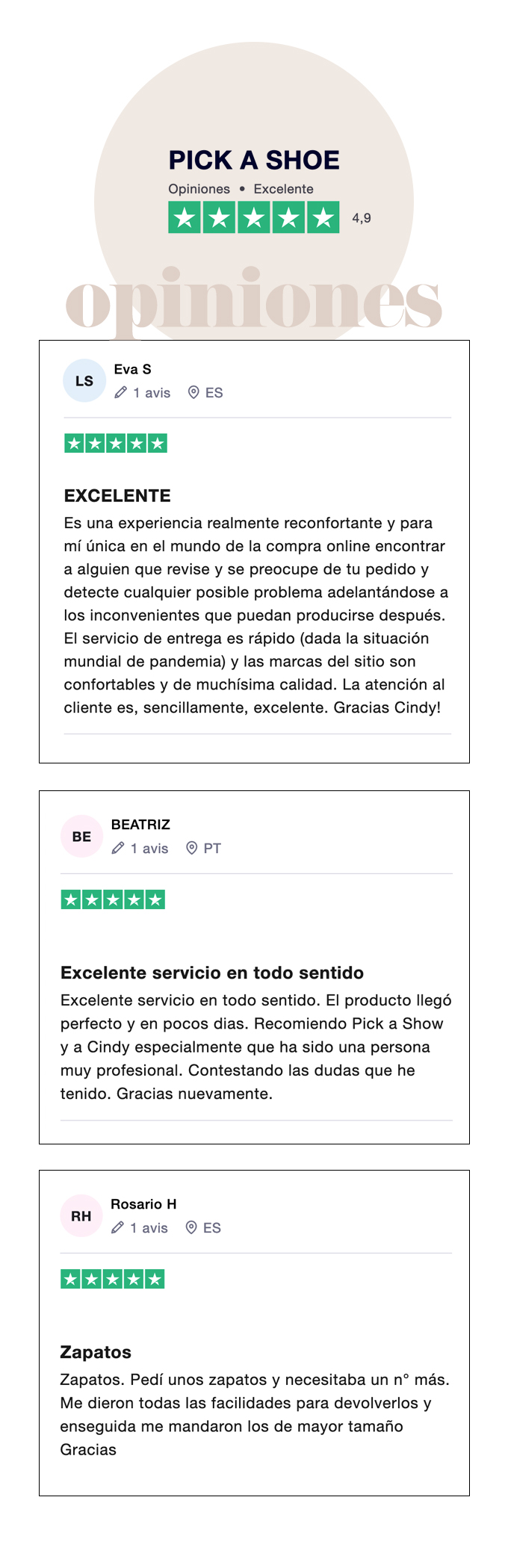 Opinion cliente Pick a Shoe